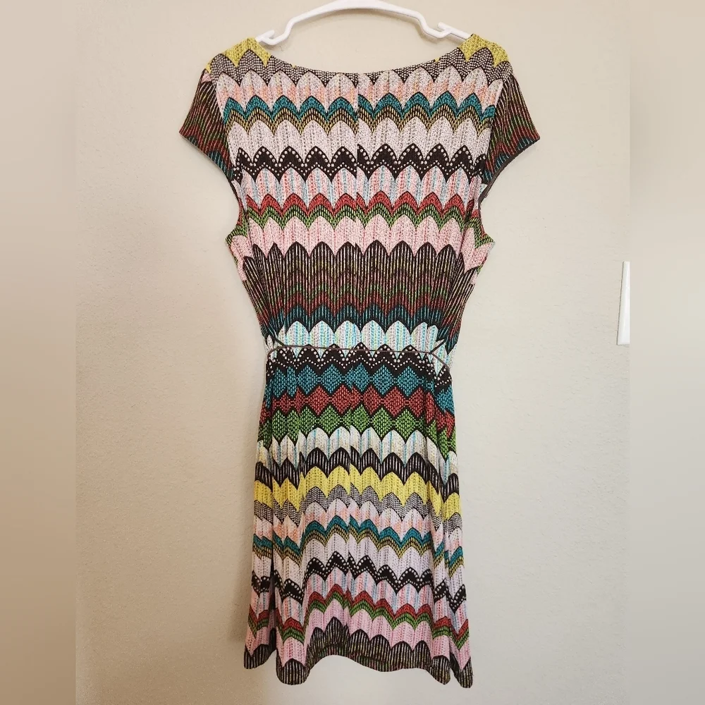 Brown Striped Dress Size 14 - Picture 2 of 4